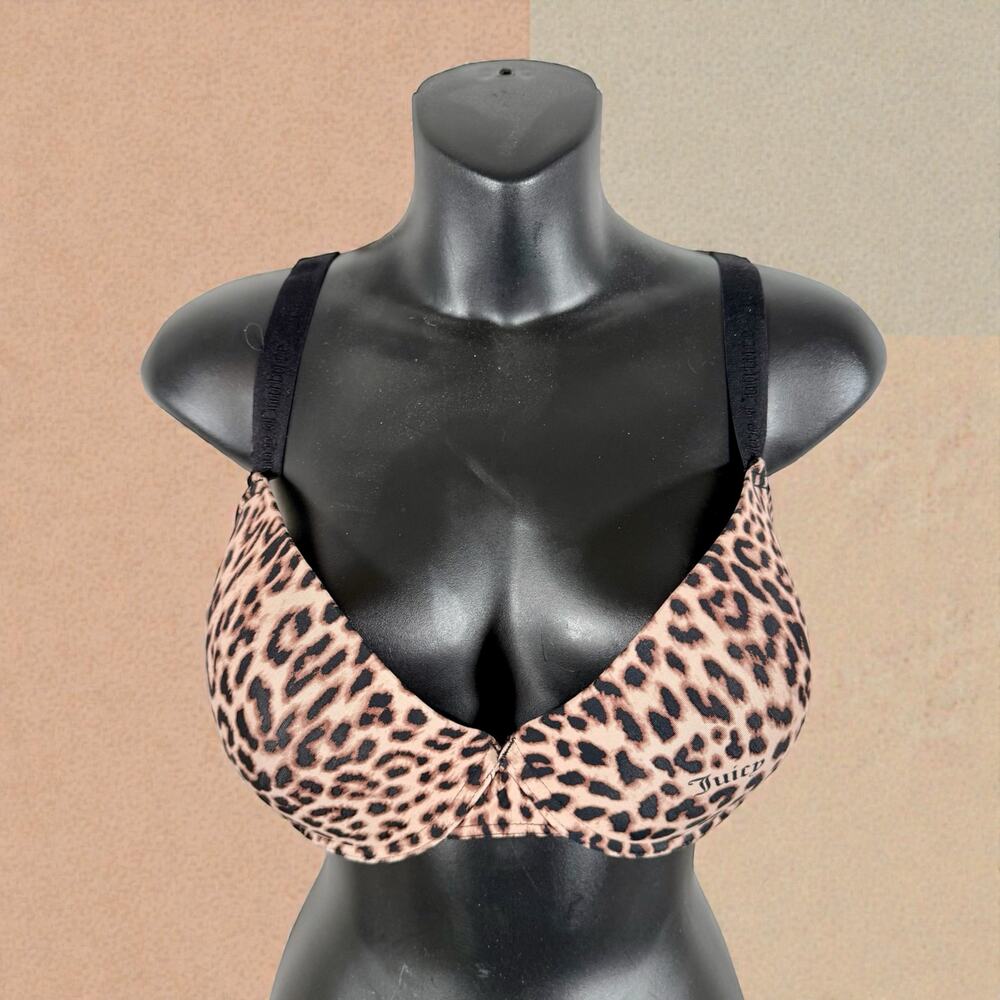 Juicy Couture Women's 38DD Cheetah Print Style 2801-134 Underwire Bra Lingerie
